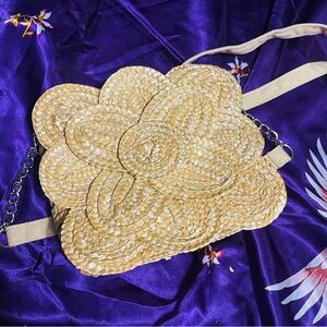 Woven Tan Crossbody Bag